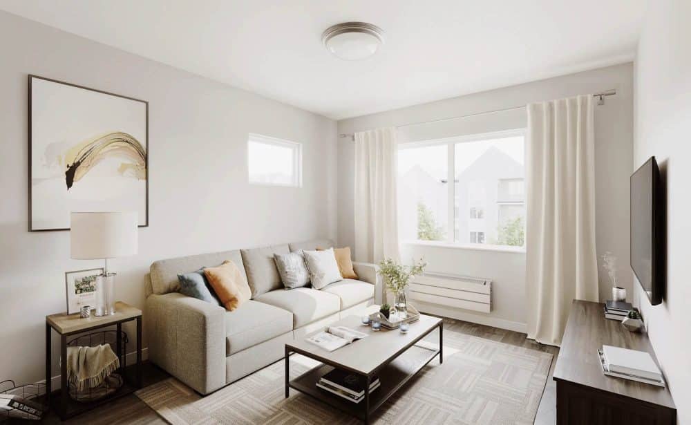 Rendering of a livingroom at Aurora Apartment Homes -Apartments Great Falls MT 4