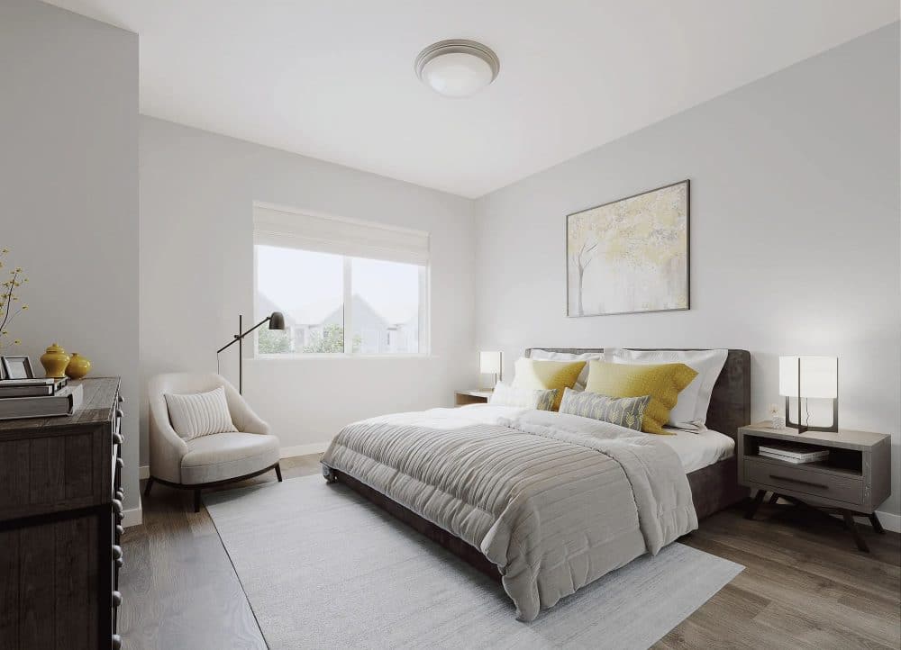 Rendering of a bedroom at Aurora Apartment Homes -Apartments Great Falls MT 5